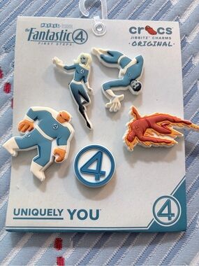 CROCS Fantastic Four Jibbitz Charms - Blue, Orange, White